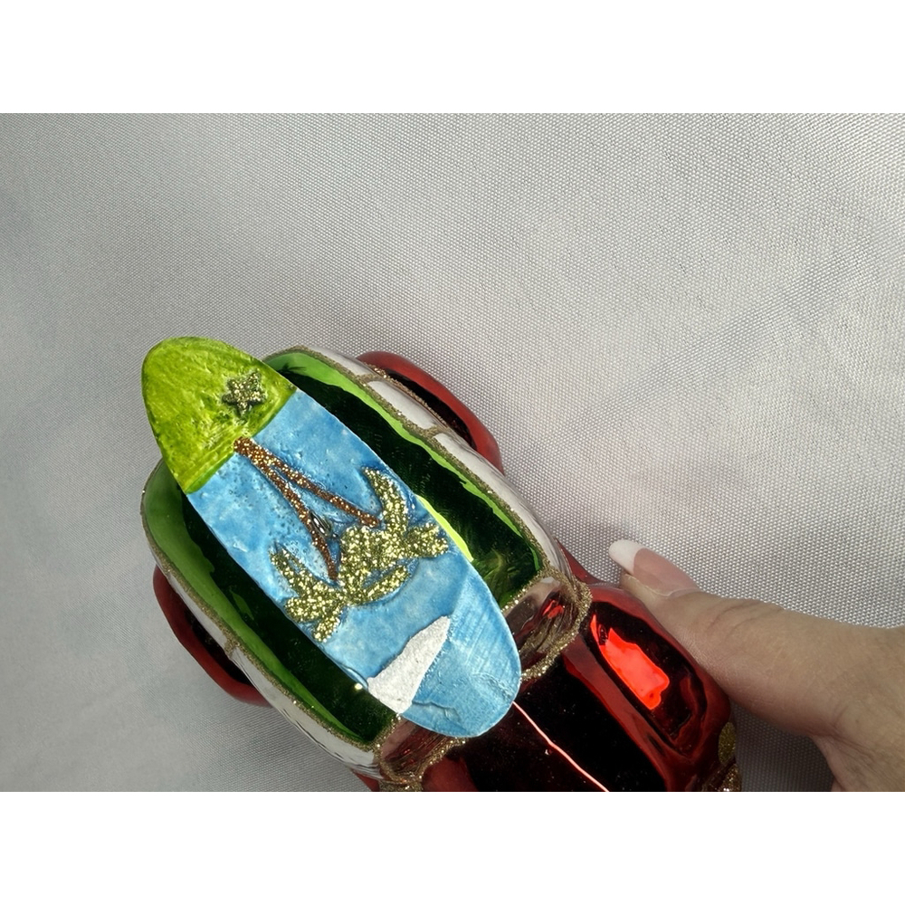 Mercury Glass? Station Wagon Automobile Car Christmas Ornament Surfboard Holiday - Picture 2 of 12